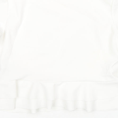 Cameo Rose Womens White Polyester Basic Blouse Size 8 Round Neck