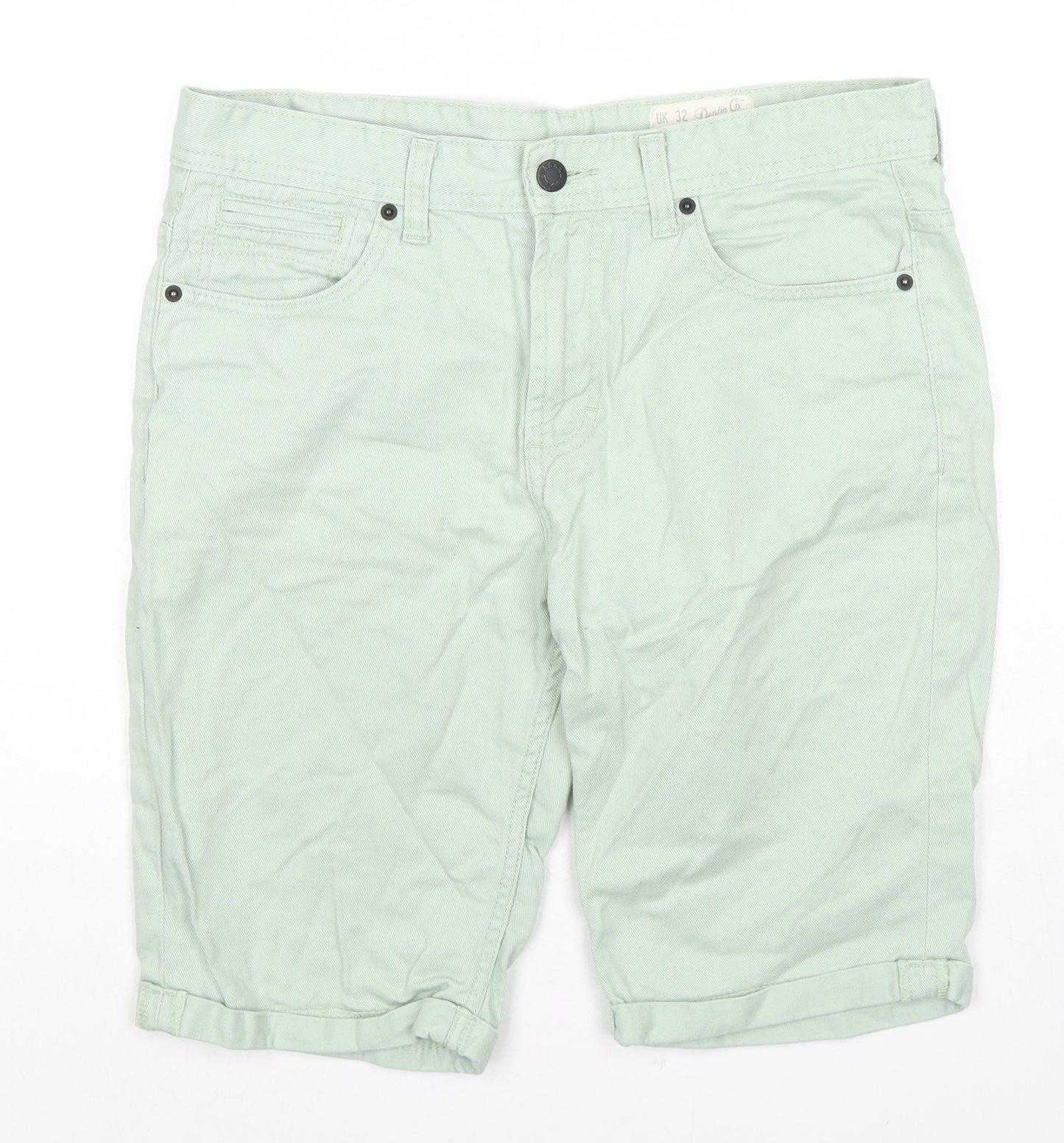 Denim & Co. Mens Green Cotton Bermuda Shorts Size 32 in L10 in Regular Zip