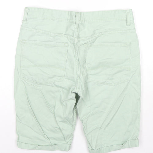 Denim & Co. Mens Green Cotton Bermuda Shorts Size 32 in L10 in Regular Zip