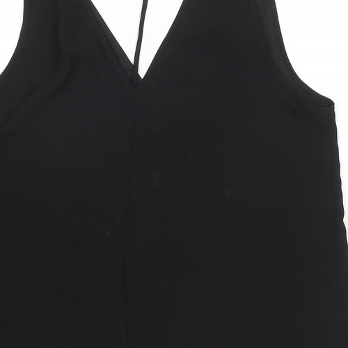 River Island Womens Black Polyester Basic Tank Size 14 V-Neck