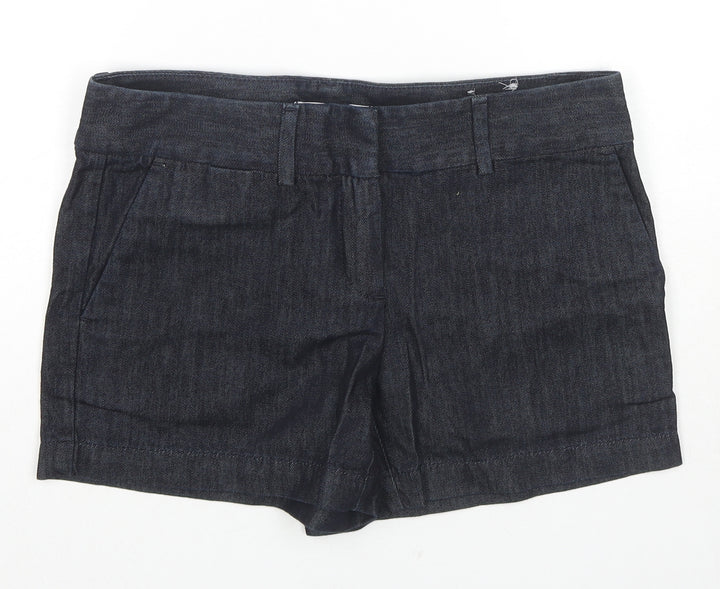 Ann Taylor Womens Blue Cotton Hot Pants Shorts Size 30 in L3 in Regular Zip