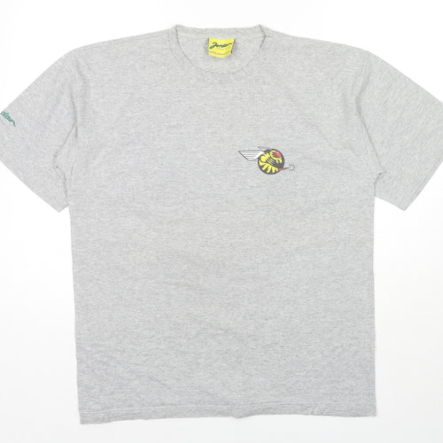 Jordan Mens Grey Cotton T-Shirt Size M Round Neck - Bee