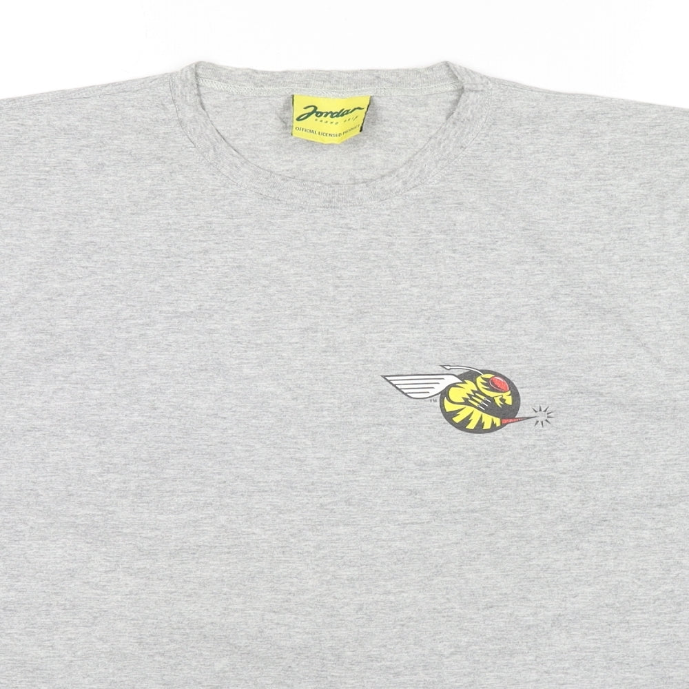 Jordan Mens Grey Cotton T-Shirt Size M Round Neck - Bee