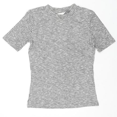 H&M Womens Grey Viscose Jersey T-Shirt Size S Round Neck