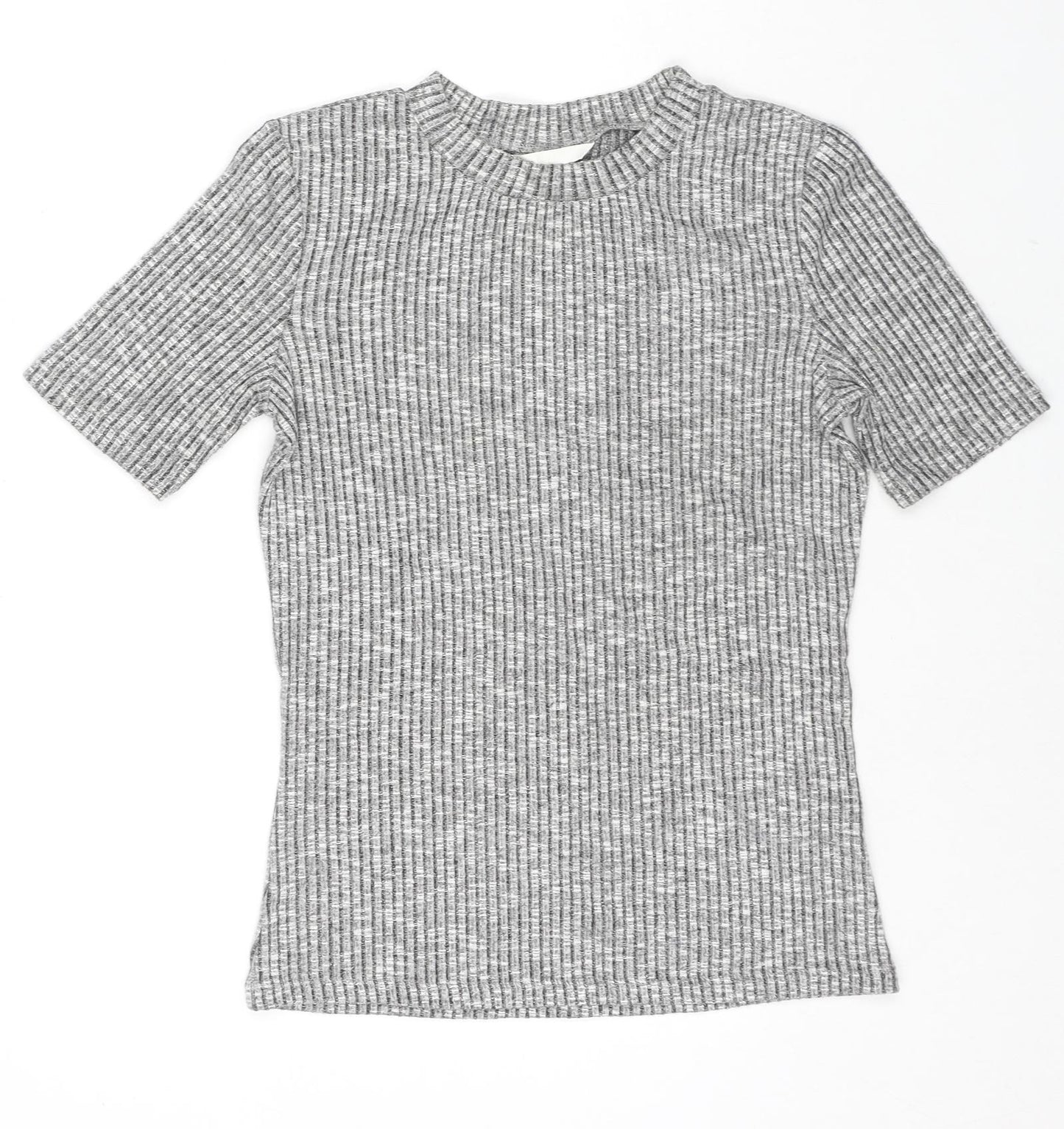 H&M Womens Grey Viscose Jersey T-Shirt Size S Round Neck