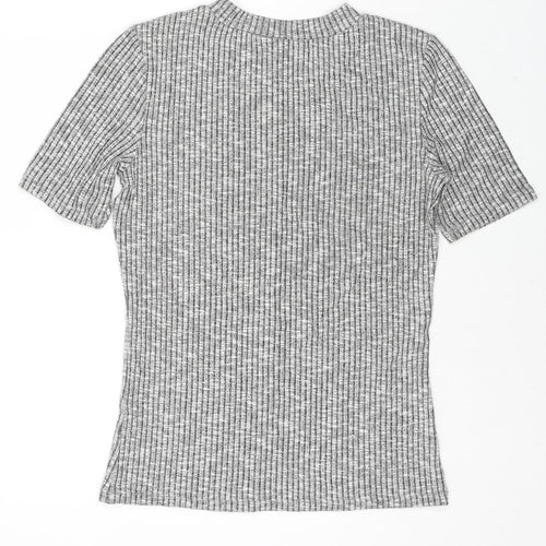 H&M Womens Grey Viscose Jersey T-Shirt Size S Round Neck