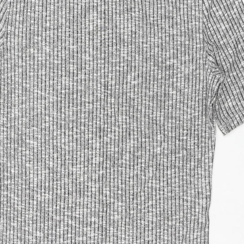 H&M Womens Grey Viscose Jersey T-Shirt Size S Round Neck
