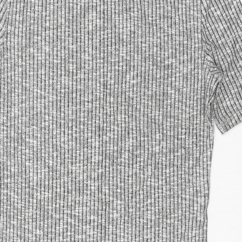 H&M Womens Grey Viscose Jersey T-Shirt Size S Round Neck