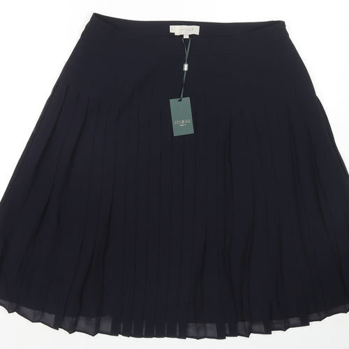 Hobbs Womens Black Polyester Pleated Skirt Size 12 Zip