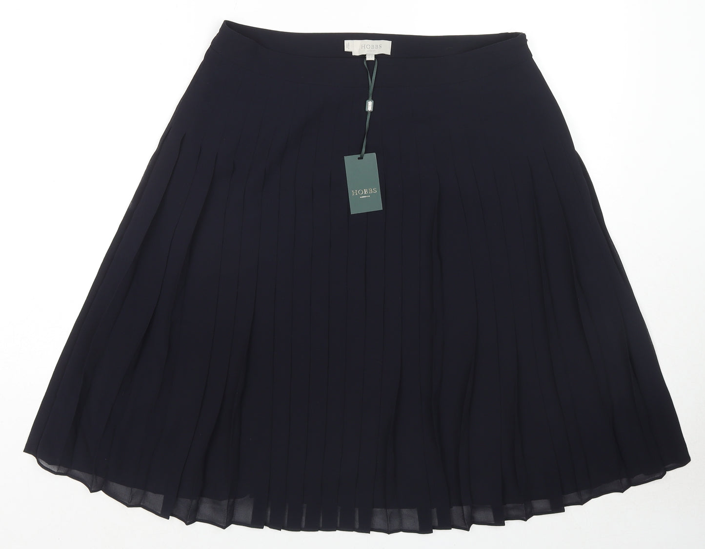 Hobbs Womens Black Polyester Pleated Skirt Size 12 Zip