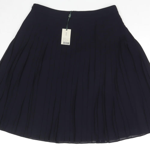 Hobbs Womens Black Polyester Pleated Skirt Size 12 Zip