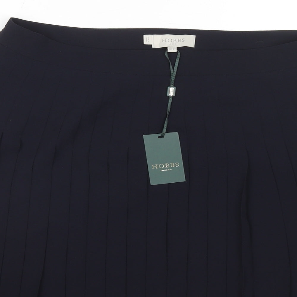 Hobbs Womens Black Polyester Pleated Skirt Size 12 Zip