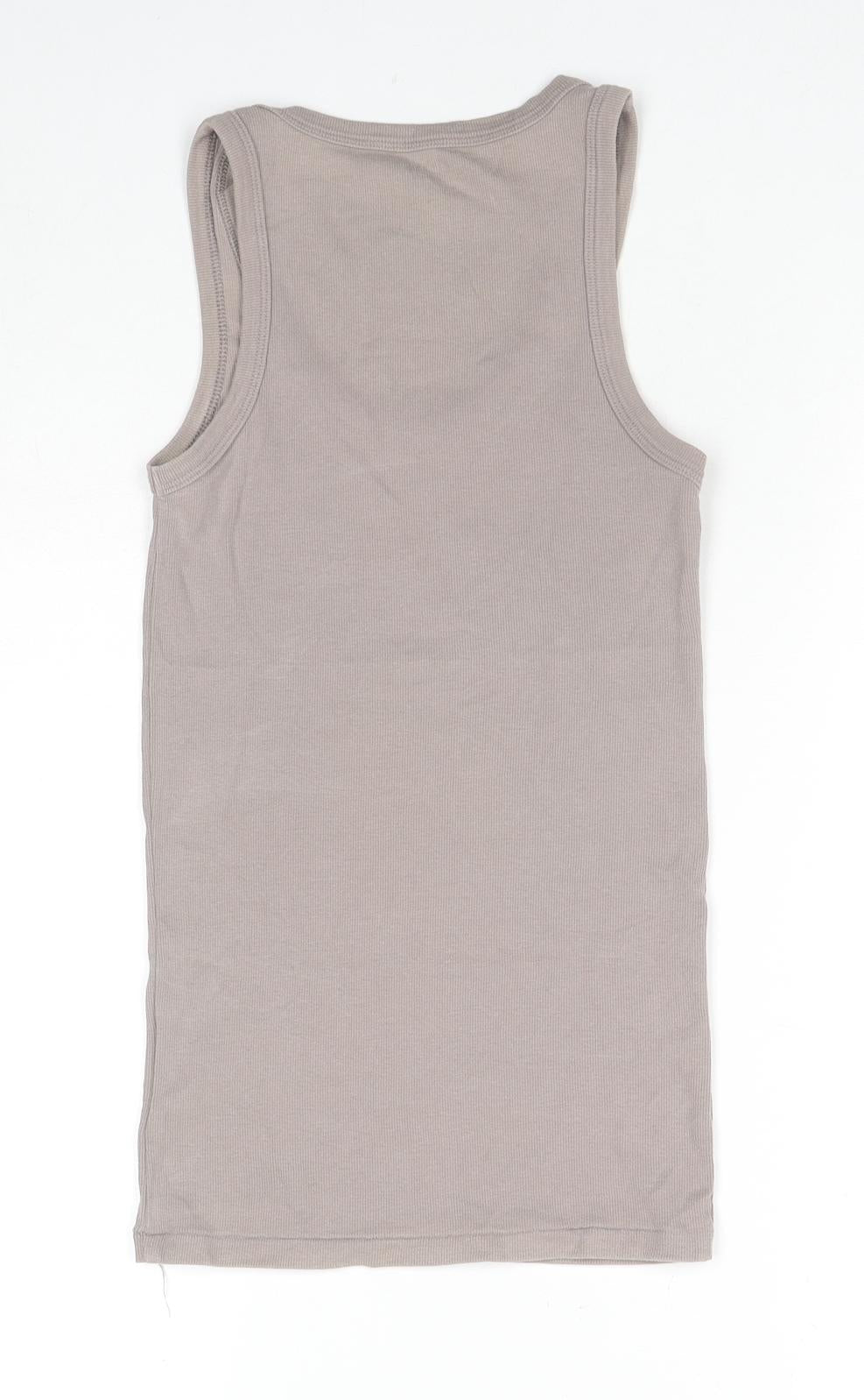 Gap Womens Brown Cotton Basic Tank Size M Round Neck