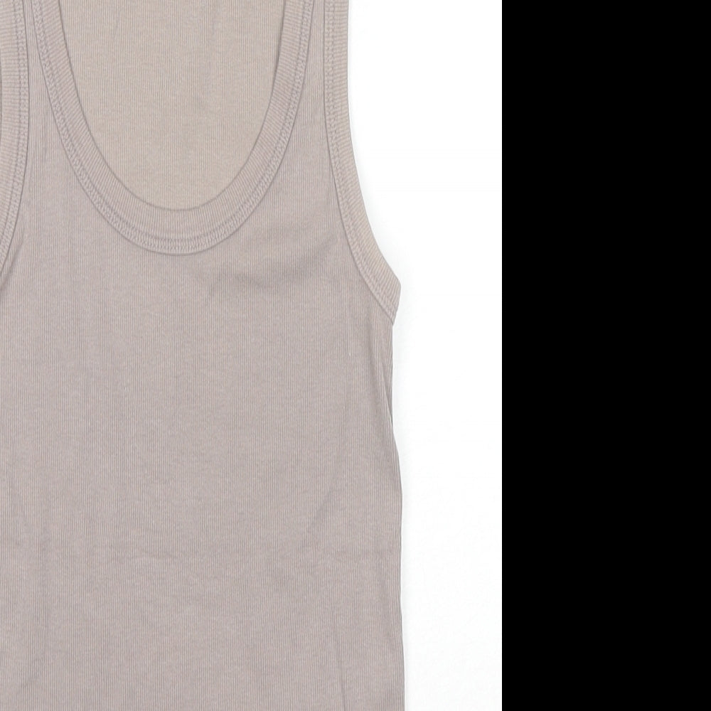 Gap Womens Brown Cotton Basic Tank Size M Round Neck
