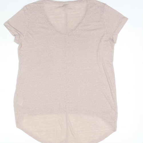 H&M Womens Beige Cotton Basic T-Shirt Size M Round Neck