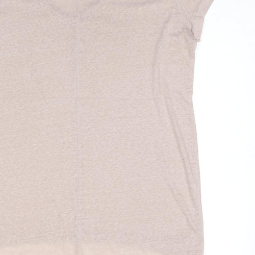 H&M Womens Beige Cotton Basic T-Shirt Size M Round Neck