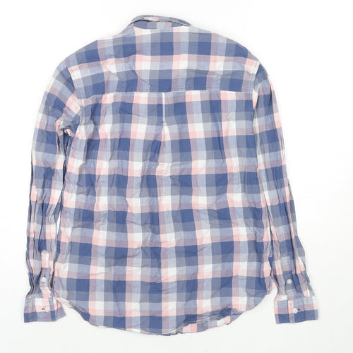 Jack Wills Womens Blue Check Cotton Basic Button-Up Size 8 Collared