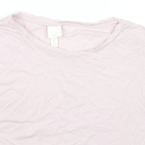 H&M Womens Pink Cotton Basic T-Shirt Size S Round Neck