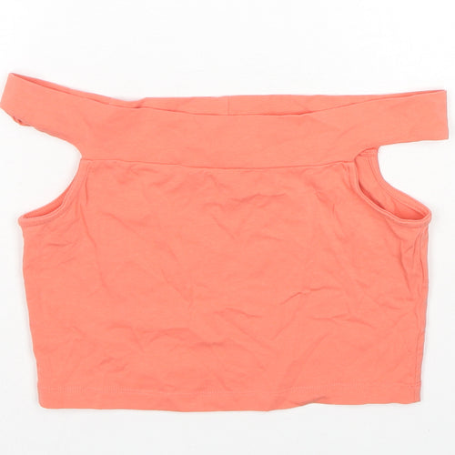 ASOS Womens Orange Cotton Cropped Tank Size 8 Off the Shoulder