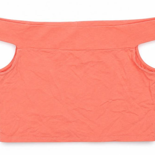 ASOS Womens Orange Cotton Cropped Tank Size 8 Off the Shoulder