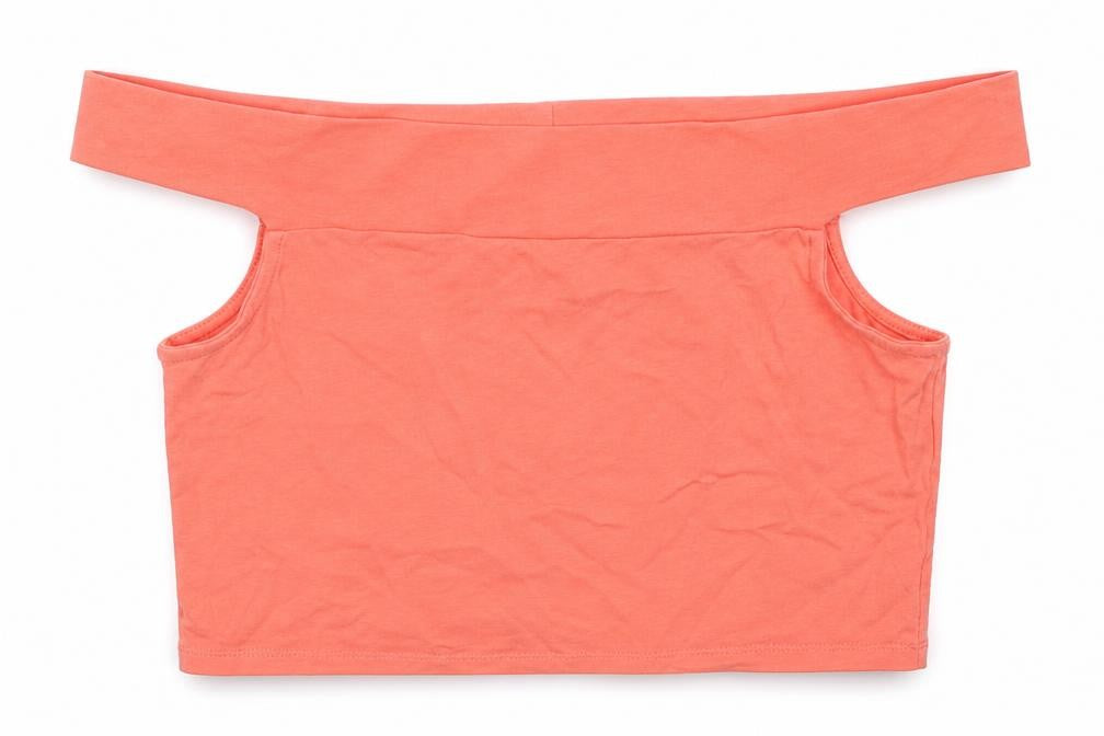 ASOS Womens Orange Cotton Cropped Tank Size 8 Off the Shoulder