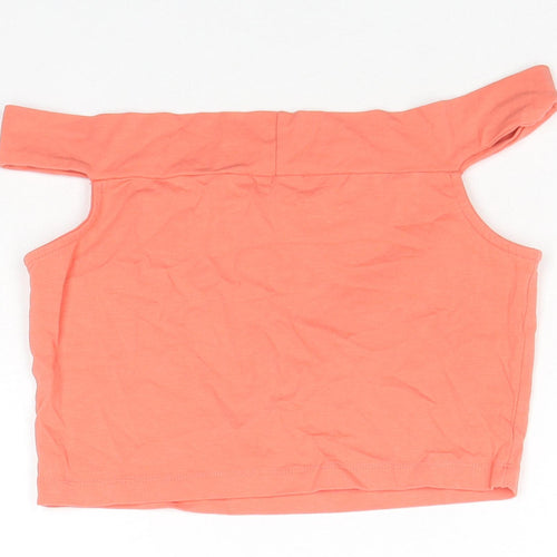 ASOS Womens Orange Cotton Cropped Tank Size 8 Off the Shoulder