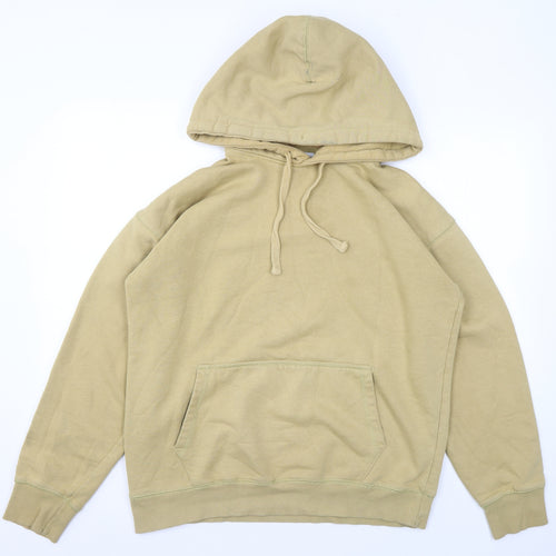 Topman Mens Yellow Cotton Pullover Hoodie Size S
