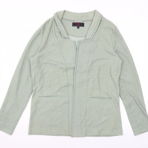 New Look Womens Green V-Neck Cotton Cardigan Jumper Size 12