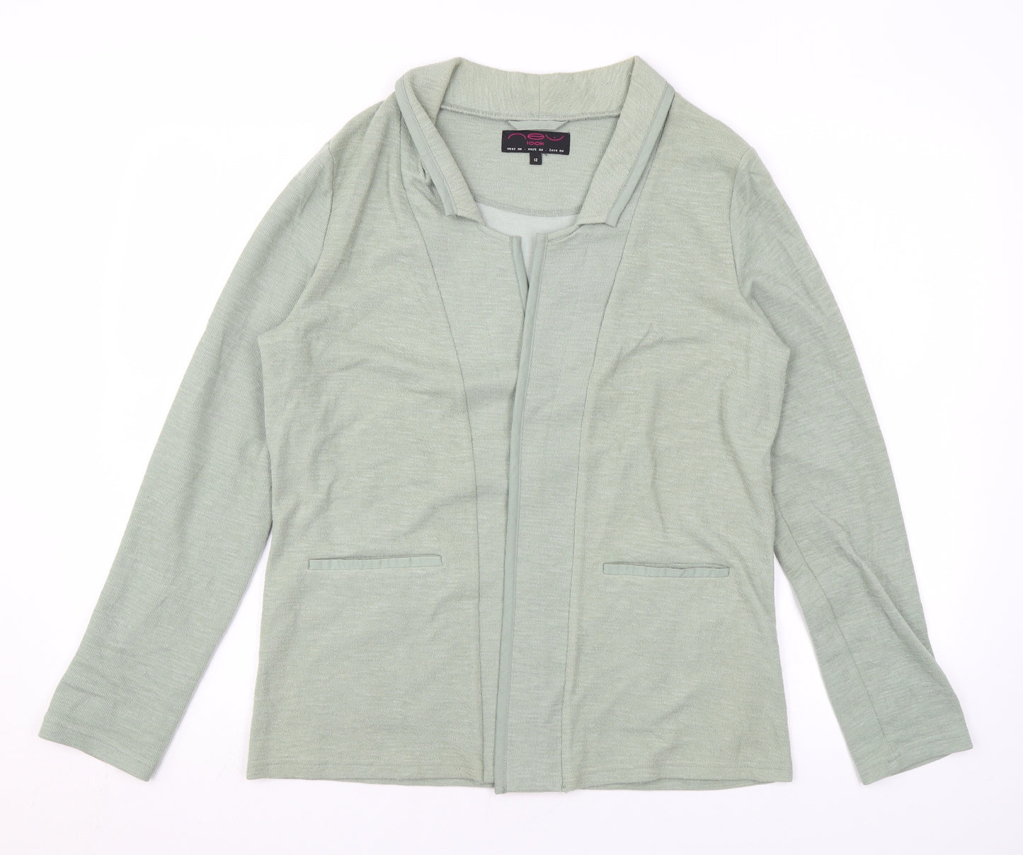 New Look Womens Green V-Neck Cotton Cardigan Jumper Size 12
