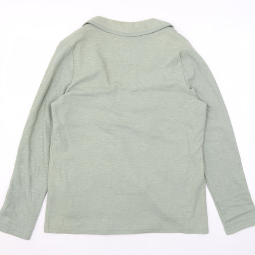 New Look Womens Green V-Neck Cotton Cardigan Jumper Size 12