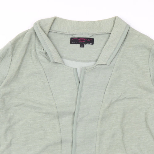 New Look Womens Green V-Neck Cotton Cardigan Jumper Size 12