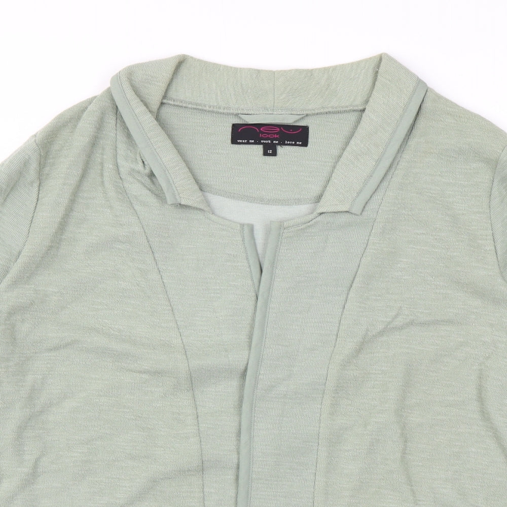 New Look Womens Green V-Neck Cotton Cardigan Jumper Size 12
