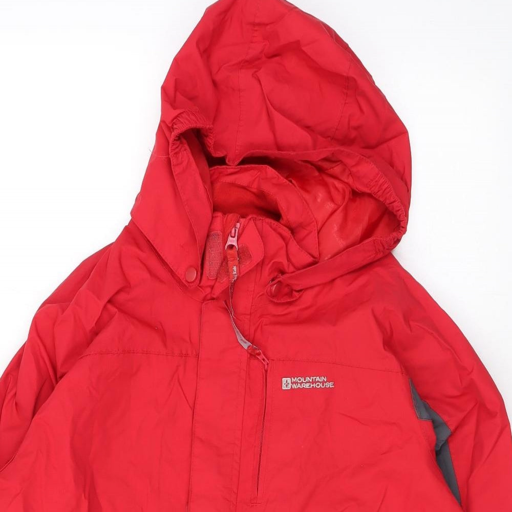 Mountain Warehouse Boys Red Rain Coat Coat Size 11-12 Years Zip