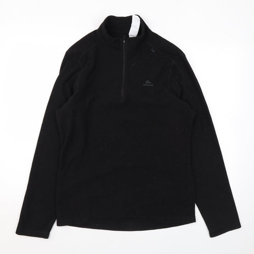 DECATHLON Womens Black Polyester Pullover Sweatshirt Size S Zip