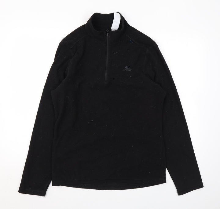 DECATHLON Womens Black Polyester Pullover Sweatshirt Size S Zip