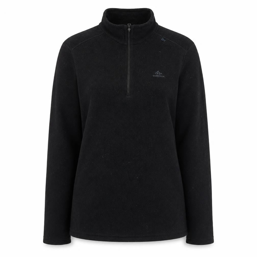 Decathlon Womens Black Polyester Pullover Sweatshirt Size S Zip