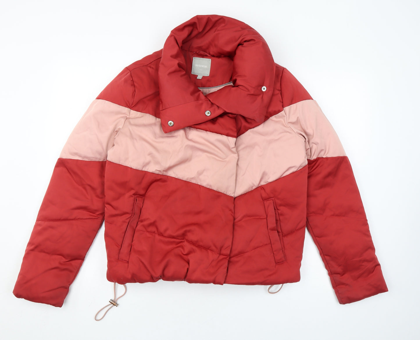 NEXT Womens Red Puffer Jacket Coat Size 10 Snap