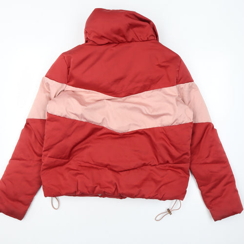 NEXT Womens Red Puffer Jacket Coat Size 10 Snap