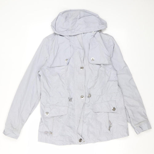Per Una Womens Grey Rain Coat Coat Size 12 Zip