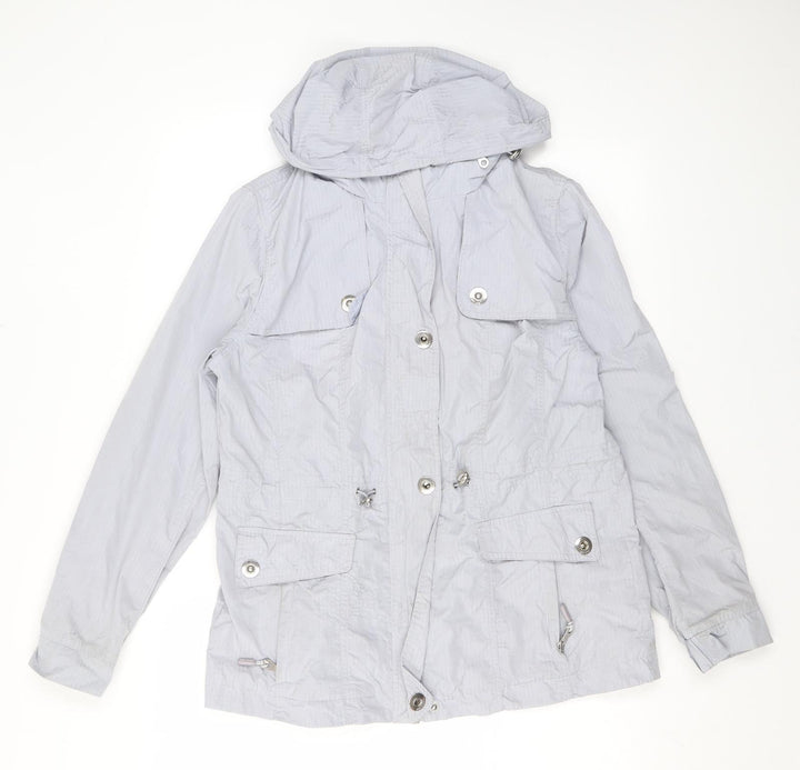 Per Una Womens Grey Rain Coat Coat Size 12 Zip