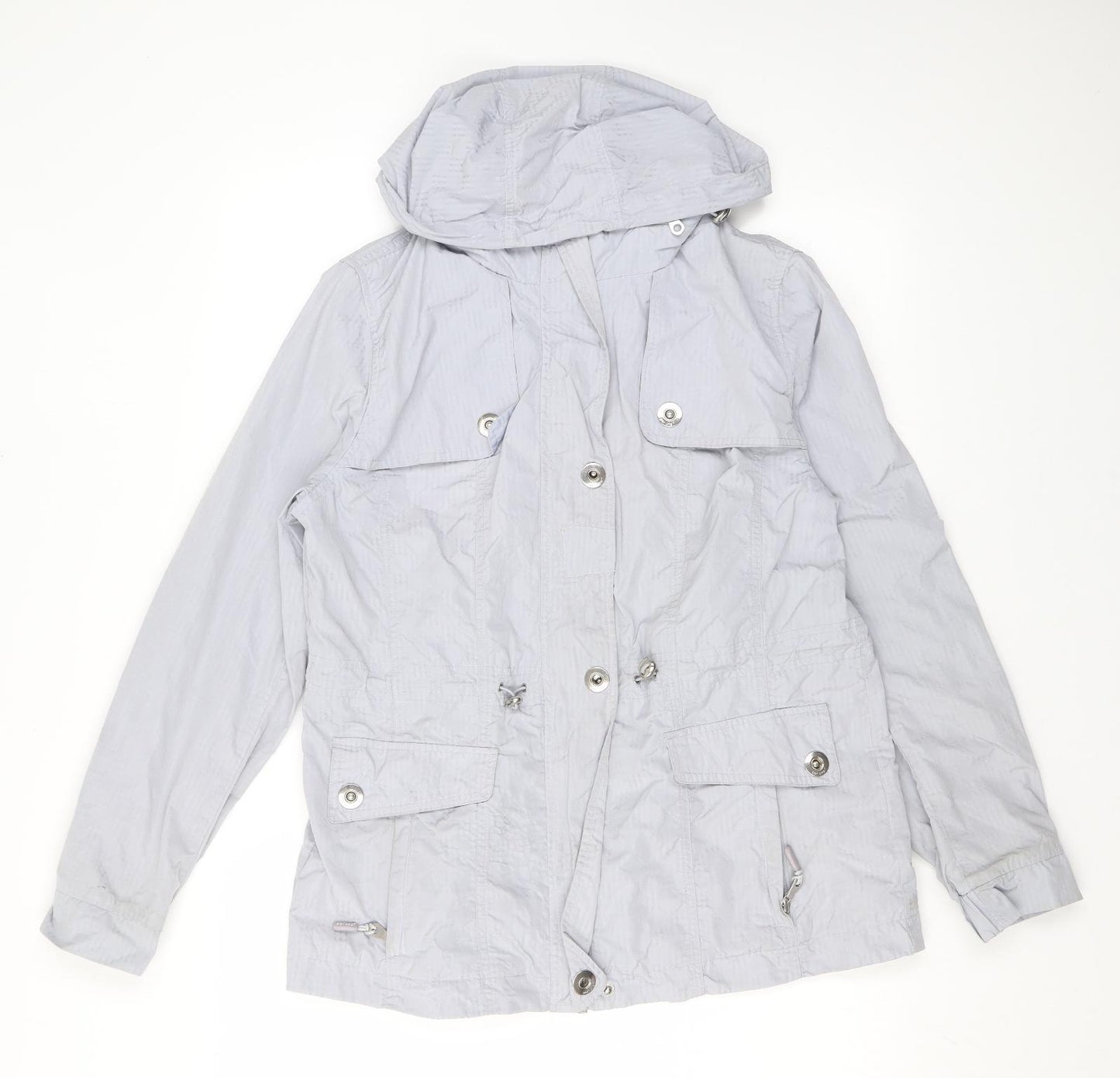 Per Una Womens Grey Rain Coat Coat Size 12 Zip