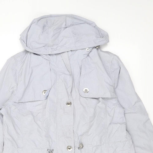 Per Una Womens Grey Rain Coat Coat Size 12 Zip