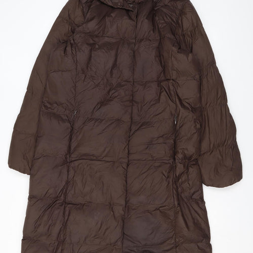 Marks and Spencer Womens Brown Puffer Jacket Coat Size 12 Zip