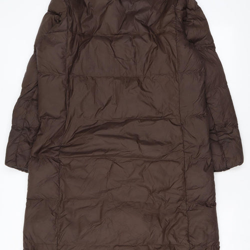 Marks and Spencer Womens Brown Puffer Jacket Coat Size 12 Zip