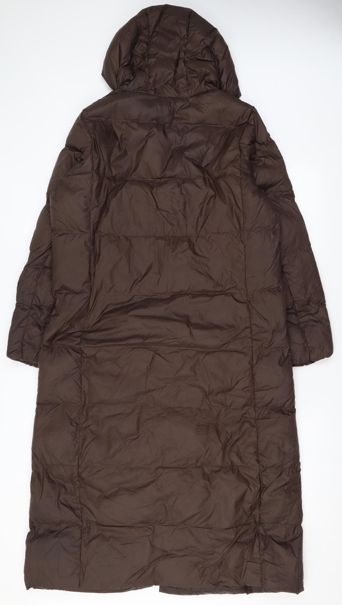 Marks and Spencer Womens Brown Puffer Jacket Coat Size 12 Zip