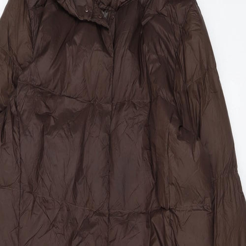 Marks and Spencer Womens Brown Puffer Jacket Coat Size 12 Zip