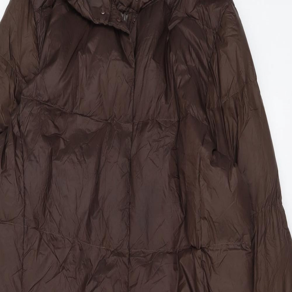 Marks and Spencer Womens Brown Puffer Jacket Coat Size 12 Zip