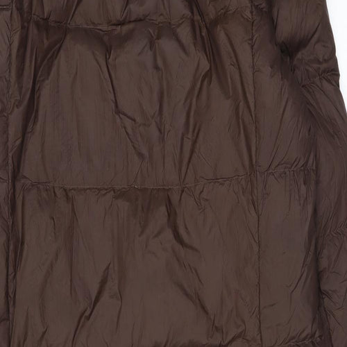 Marks and Spencer Womens Brown Puffer Jacket Coat Size 12 Zip