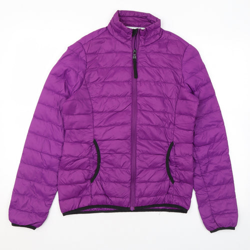 TOG24 Womens Purple Puffer Jacket Coat Size 10 Zip