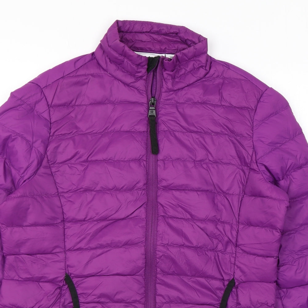 TOG24 Womens Purple Puffer Jacket Coat Size 10 Zip